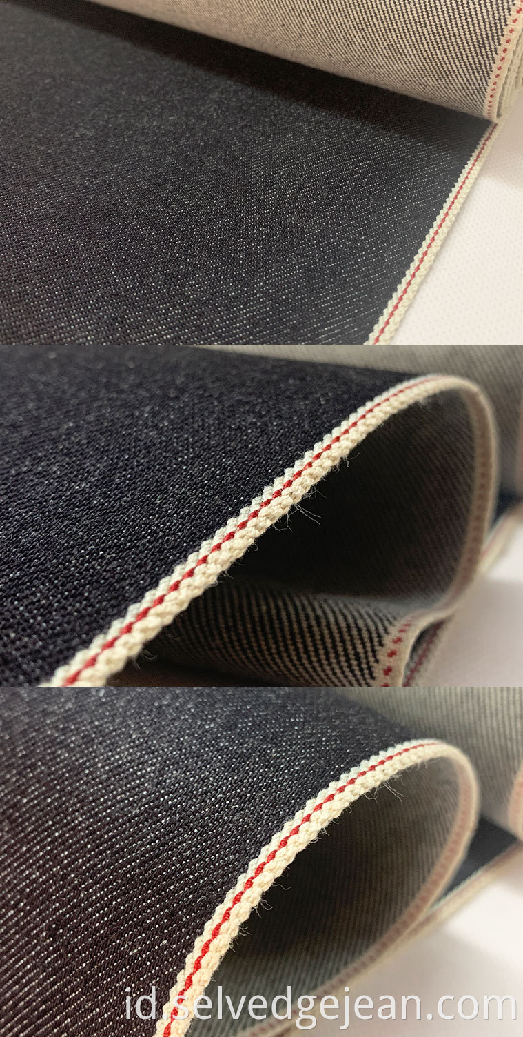 Sampel gratis premium jean fabric roll Jepang selvedge 100% kapas organik indigo denim kain jeans bahan baku stocklot
